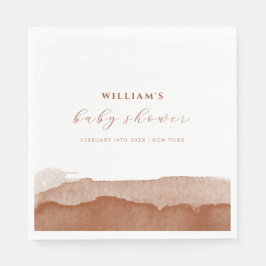 Minimal Boho Terracotta Ombre Desert Baby Shower Pappersservett