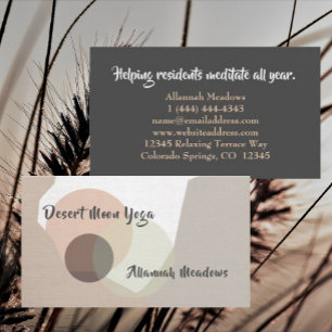 Minimal Boho Yoga & Wellness Lärare Affärs Kort