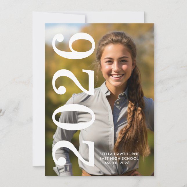 Minimal Bold Classic 2026 Graduation Meddelande (Framsida)