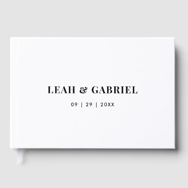 Minimal Bold Couples Wedding Gästböcker (Framsida)