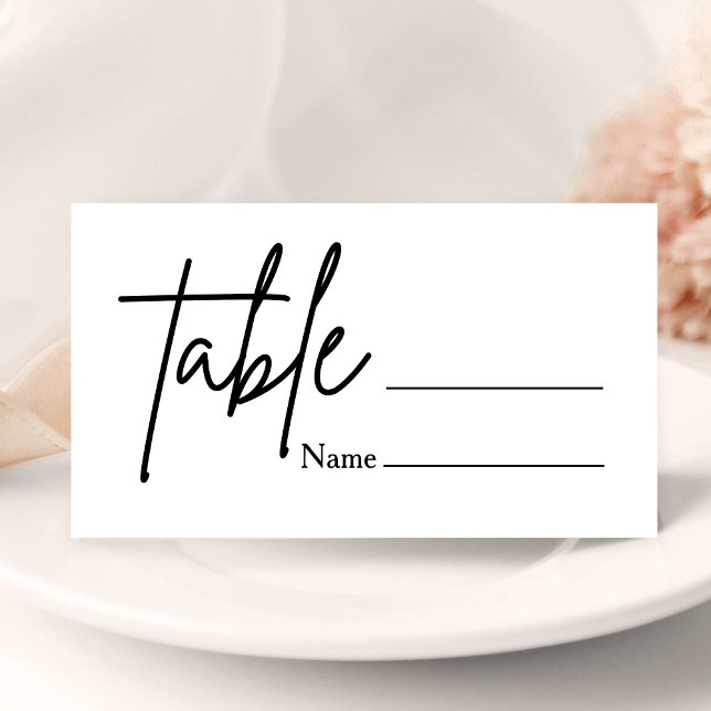 Minimal Bordskort För Bröllop Bordnummer Kort (Minimal table number place cards guide guests with clean, elegant wedding style.)