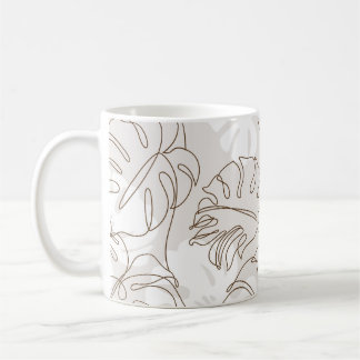 Minimal botanical art seamless pattern. Tropical m Kaffemugg