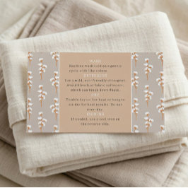 Minimal Botanical Care Instructions Card  Visitkort