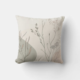 Minimal Botanical Decor – Abstract Wildflower Line Kudde