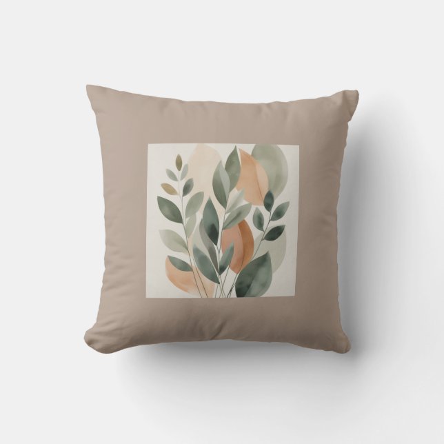 Minimal Botanical Leaf Pattern pillows Kudde (Framsida)