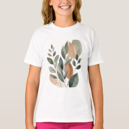 Minimal Botanical Leaf Pattern  T Shirt