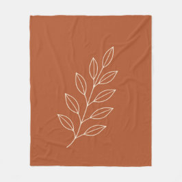 Minimal Botanical Line Art Fleece Blanket