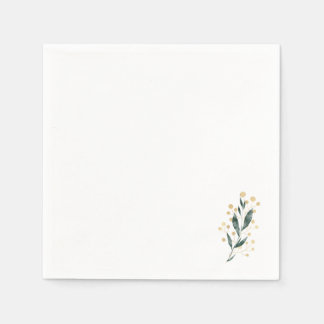 Minimal Botanical | Soft Greenery & Gold Accent Pappersservett