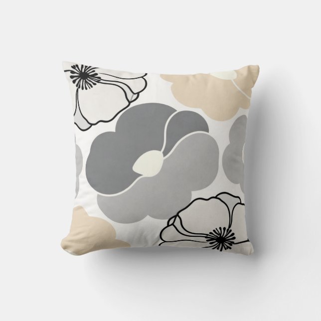 Minimal Botanicals, Neutral Beige & Ivory Pattern Kudde (Framsida)