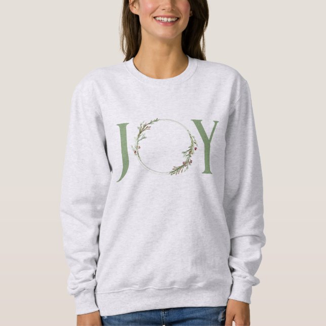 Minimal botanisk akvarellkrans Jul Glädje T Shirt (Framsida)