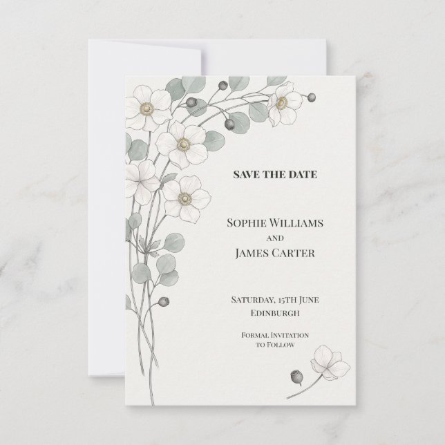 Minimal botanisk bär Spara datum Datumet (Framsida)