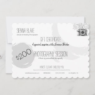 Minimal botanisk fotografi Elegant Gift Voucher