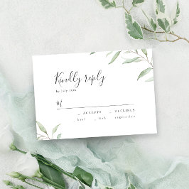 Minimal botanisk, grön bröllop OSA Kort
