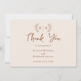 Minimal botanisk kransmonogram tack kort
