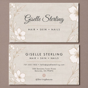 Minimal botanisk linne Namn Typografi Visitkort