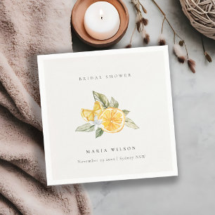 Minimal botaniska bladboho-Möhippa för citron Pappersservett