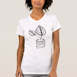 Minimal botaniska Calathea Plant Illustration T Shirt