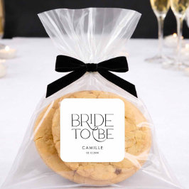 Minimal Bride to Be Bridal Shower Fyrkantigt Klistermärke