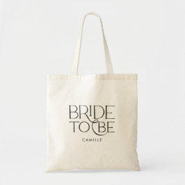 Minimal Bride to Be Tote Bag Tygkasse