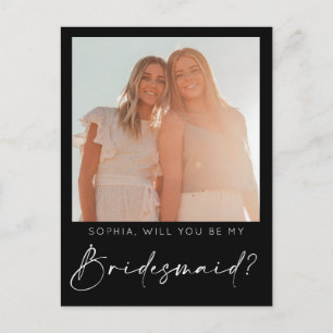 Minimal Bridesmaid Frieri kort med foto