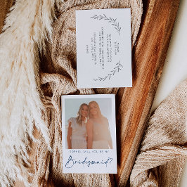 Minimal Bridesmaid Frieri kort med foto