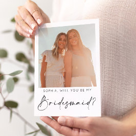 Minimal Bridesmaid Frieri kort med foto