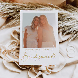 Minimal Bridesmaid Frieri kort med foto