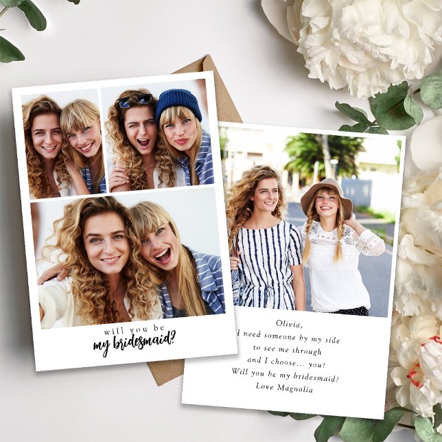Minimal Bridesmaid Frieri kort med foto (Skapare uppladdad)