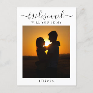 Minimal Bridesmaid Frieri kort med foto