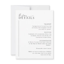 Minimal Bröllop-informationshöljekort LAYLA