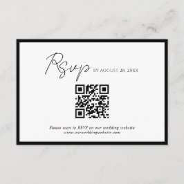 Minimal Bröllop OSA för svart Gräns QR-kod Tilläggskort