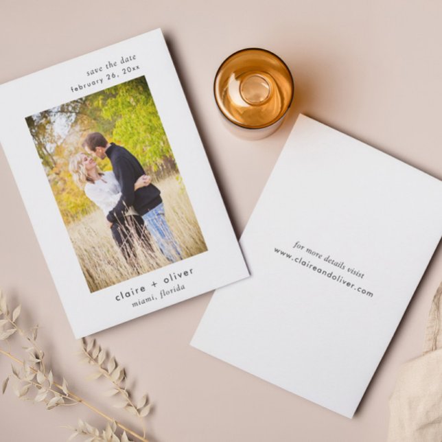 Minimal Bröllop Save The Date Foto Kort (Skapare uppladdad)