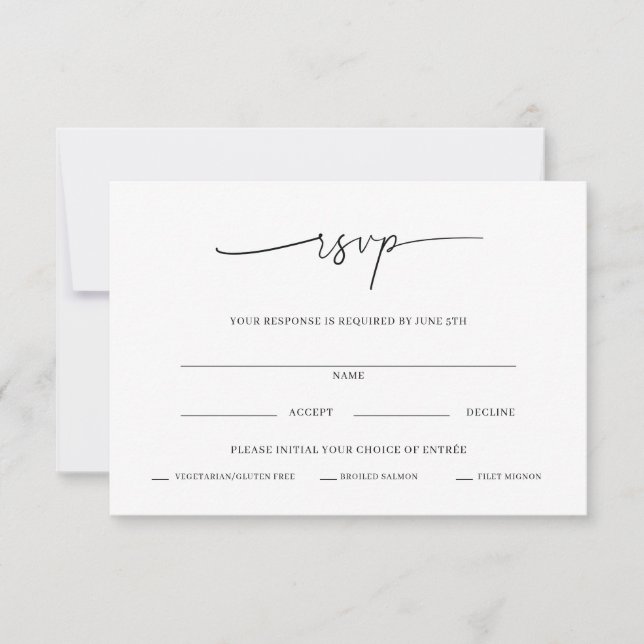 Minimal Bröllops-RSVP-Kort Tack Kort (Framsida)
