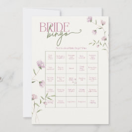 Minimal Bröllopsblomster-Bingo Inbjudningar