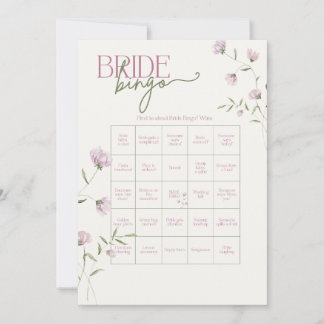 Minimal Bröllopsblomster-Bingo Inbjudningar