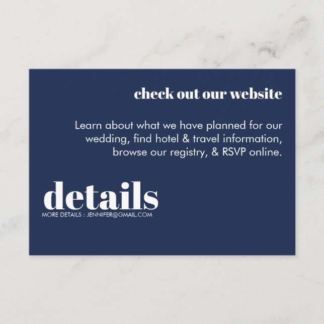 Minimal Bröllopsdetaljer Inbjudan (Framsida)