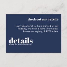 Minimal Bröllopsdetaljer Inbjudan