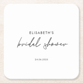 Minimal Bröllopsfestinladelse med Script Underlägg Papper Kvadrat