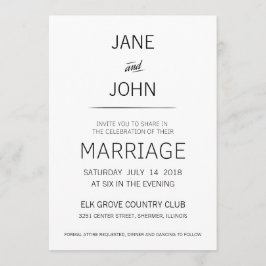 Minimal bröllopsinbjudan inbjudningar