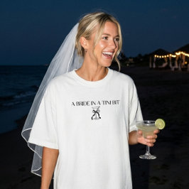 Minimal "Brud i en liten bit" Bow Martini Bröllop T Shirt