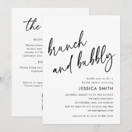 Minimal Brunch och Bubbly allt-i-allt bröllopsfest Inbjudningar
