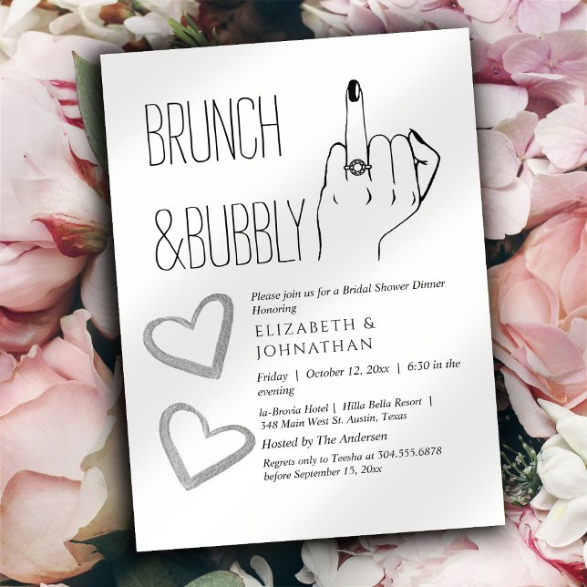 Minimal Brunch- och Bubbly-inbjudan med script Inbjudningar (Skapare uppladdad)
