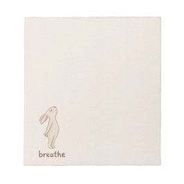 Minimal Bunny “Breathe” Notepad Anteckningsblock