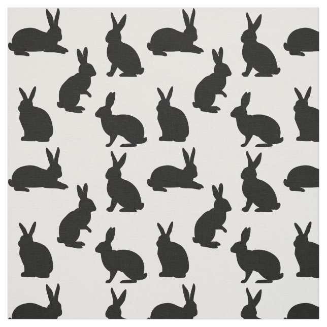 Minimal Bunny Shapes In Black Cute Easter Pattern Tyg (Provkarta)