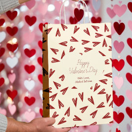 Minimal Burgundy & Cream Hearts Valentine