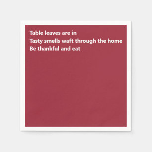 Minimal Burgundy-Thanksgiving Modern tänkbar Dikt Pappersservett