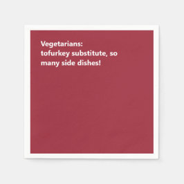 Minimal Burgundy Vegetarian Thanksgiving Haiku Pappersservett