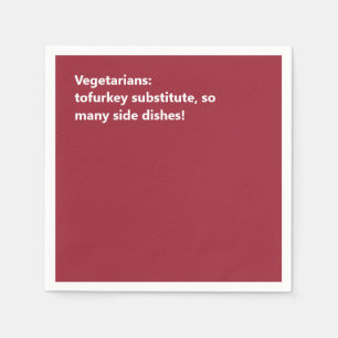 Minimal Burgundy Vegetarian Thanksgiving Haiku Pappersservett