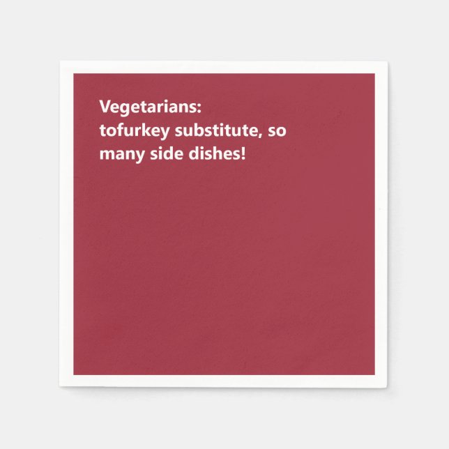 Minimal Burgundy Vegetarian Thanksgiving Haiku Pappersservett (Framsidan)