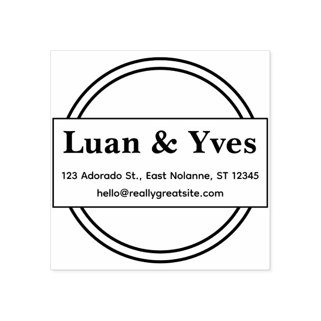 Minimal Business Address Stamp – Clean Name Design Stämpel (Tryck)